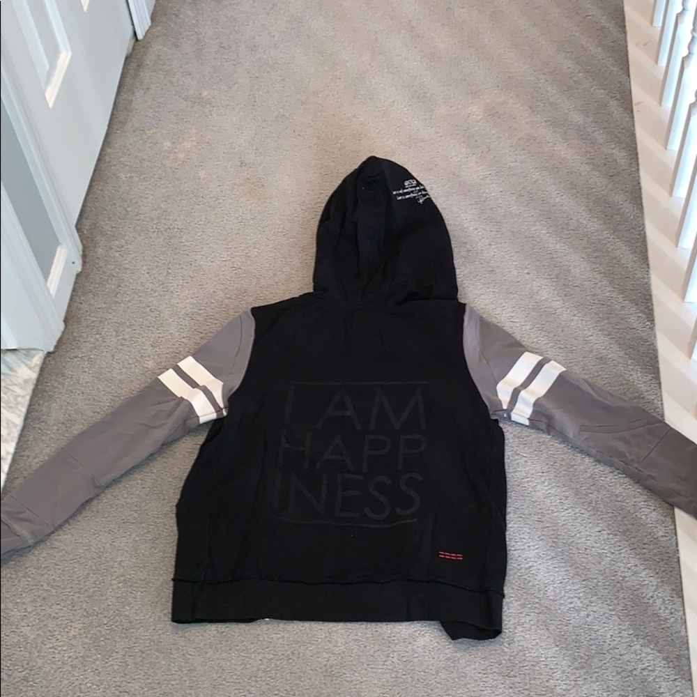 Black and gray zip up hoody